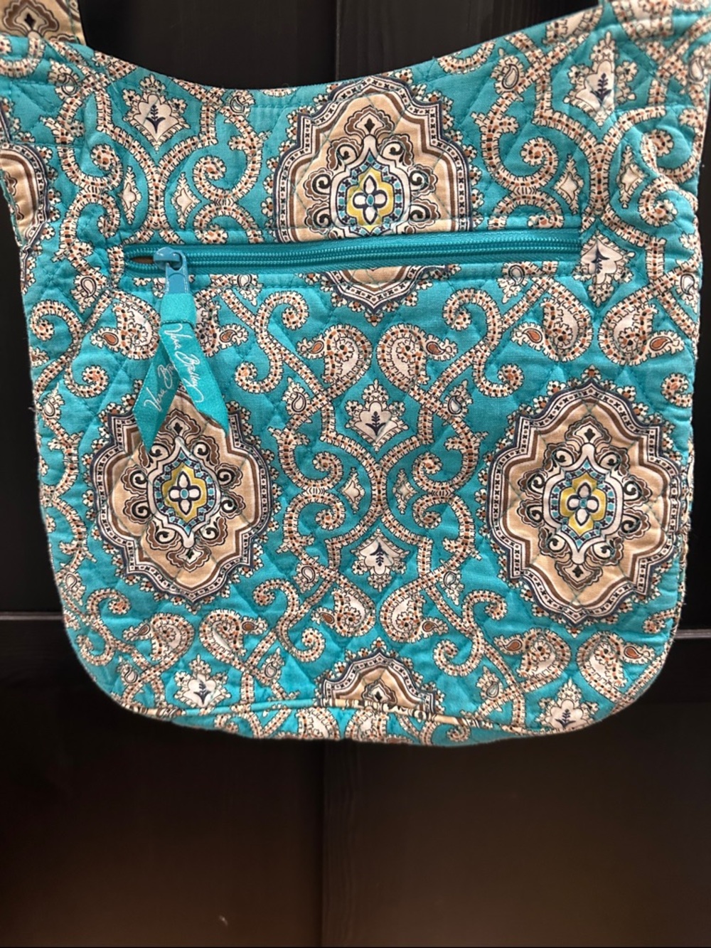 Vera Bradley Turquoise Paisley Quilted Crossbody Bag - Picture 6 of 12